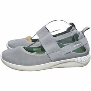 Crocs LiteRide Mary Jane Gray Women's‎ 9 Lightweight Comfort Shoes